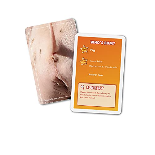 Name That Butthole Card Game – 55 Animal Trivia Flashcards for Parties and Family Game Night