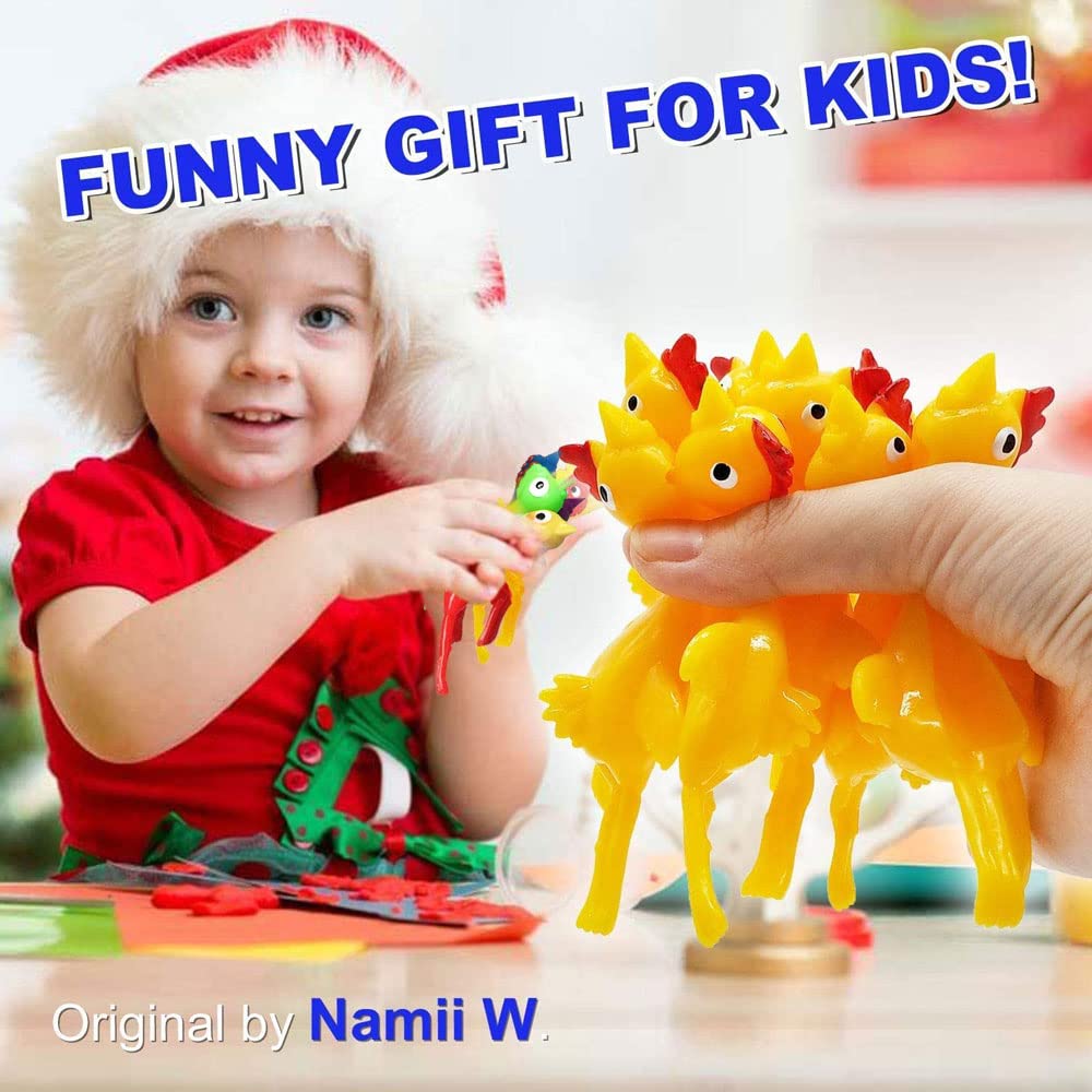 Namii W Slingshot Chicken Flick Flying Flingers - 10 Pack Rubber Chicken Gag Toys