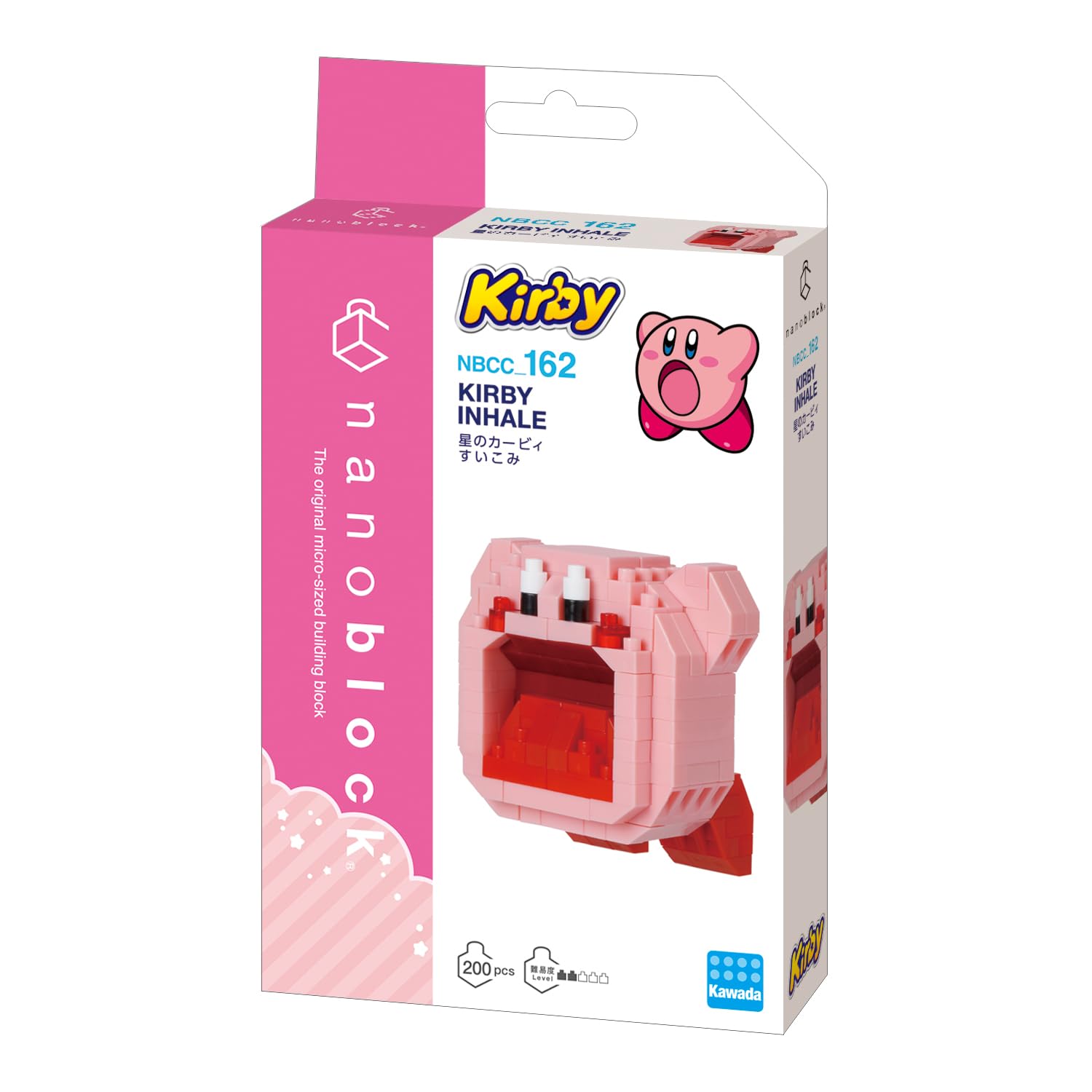nanoblock Inhaling Kirby Building Kit – Character Collection Series with 200 Micro Bricks