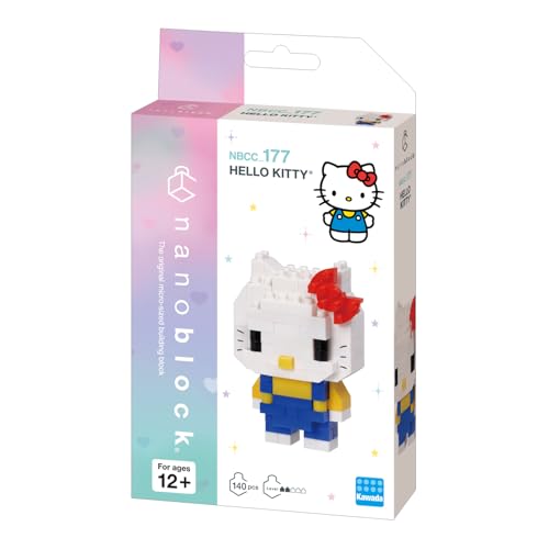 nanoblock Sanrio Hello Kitty ver. 2 Building Kit – 140 Pieces, Level 2 Difficulty, Tiny Bricks