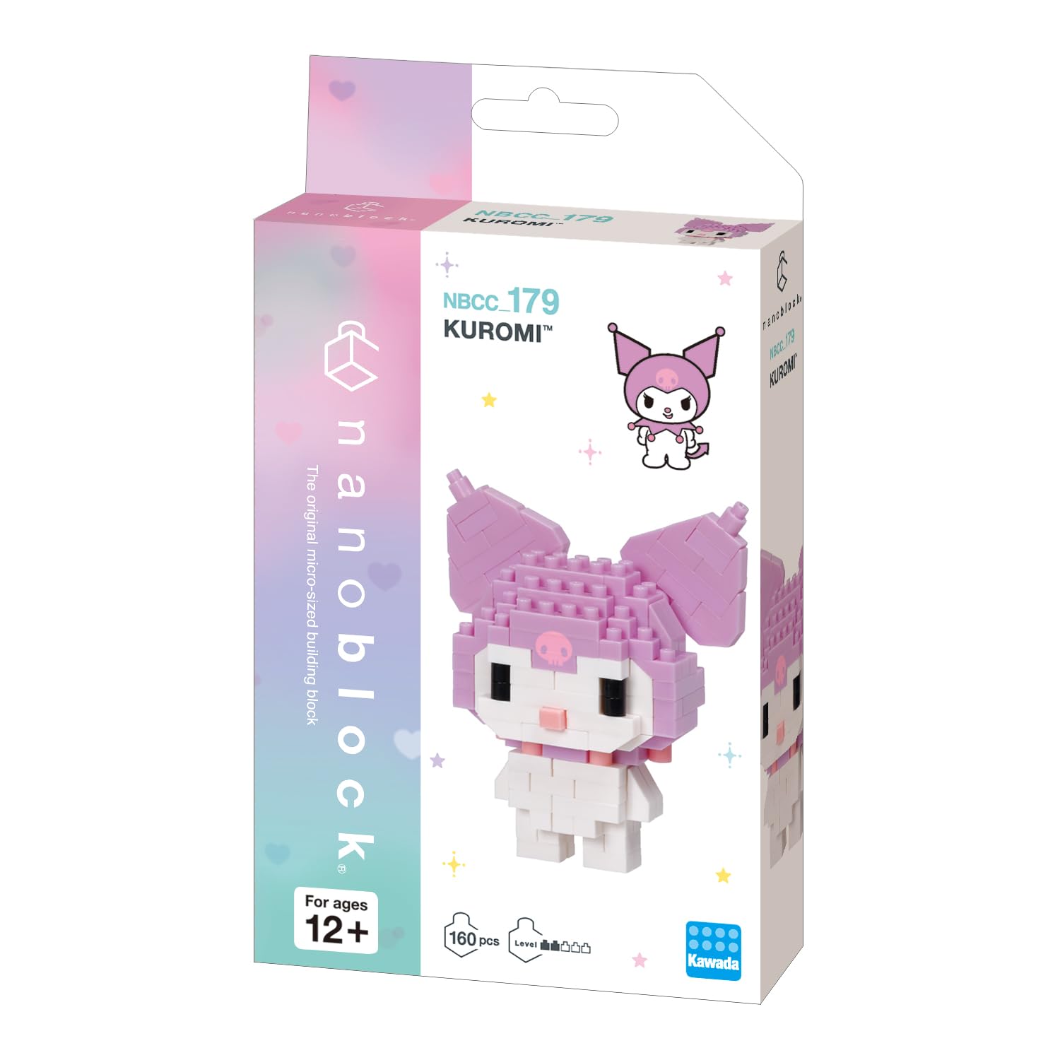 nanoblock Sanrio Kuromi Character Collection Building Kit – 160 Pieces, Level 2 Difficulty