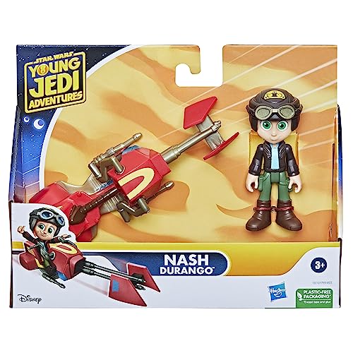 Nash Durango Figure & Speeder Bike – 4-Inch Young Jedi Adventures Toy Set by Hasbro