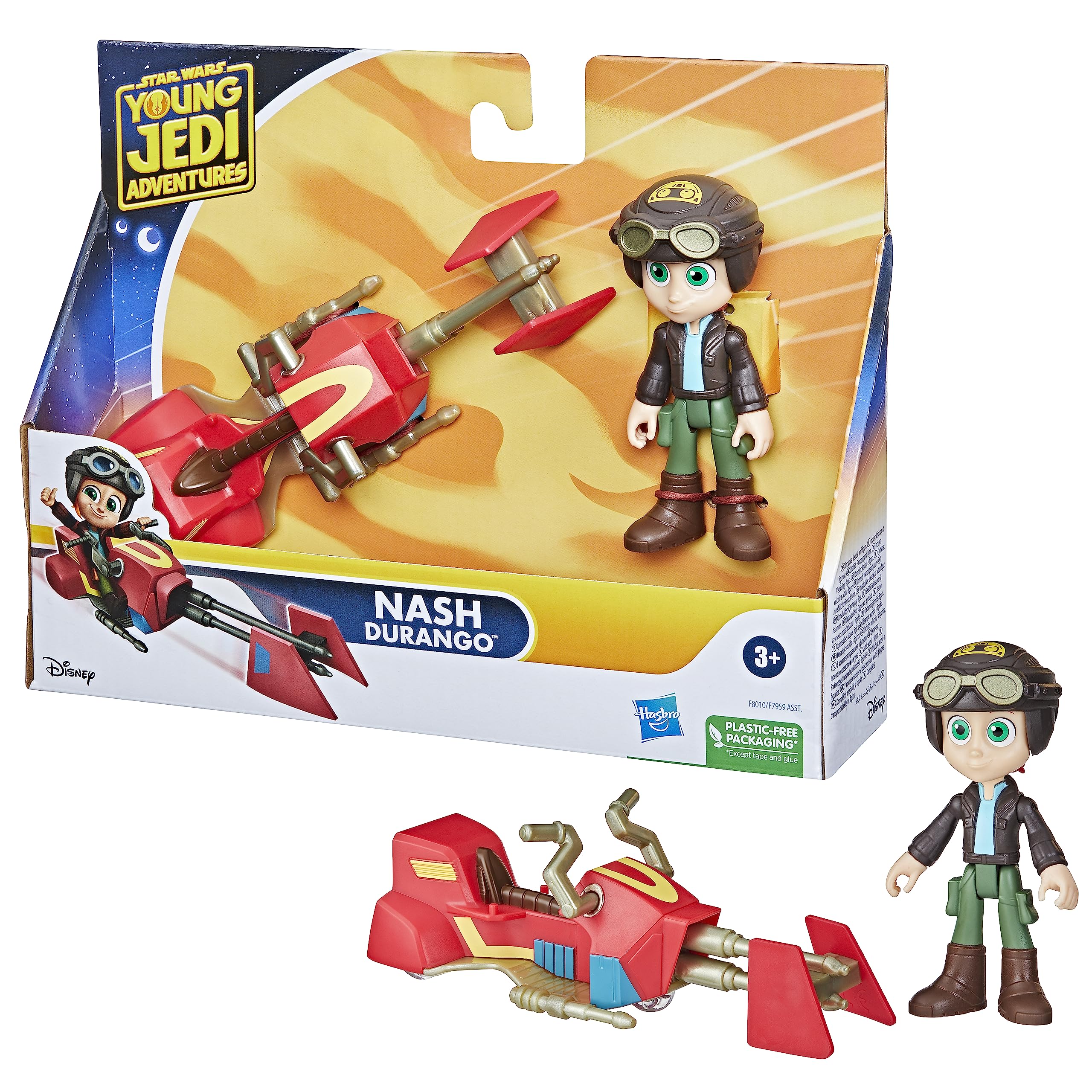 Nash Durango Figure & Speeder Bike – 4-Inch Young Jedi Adventures Toy Set by Hasbro