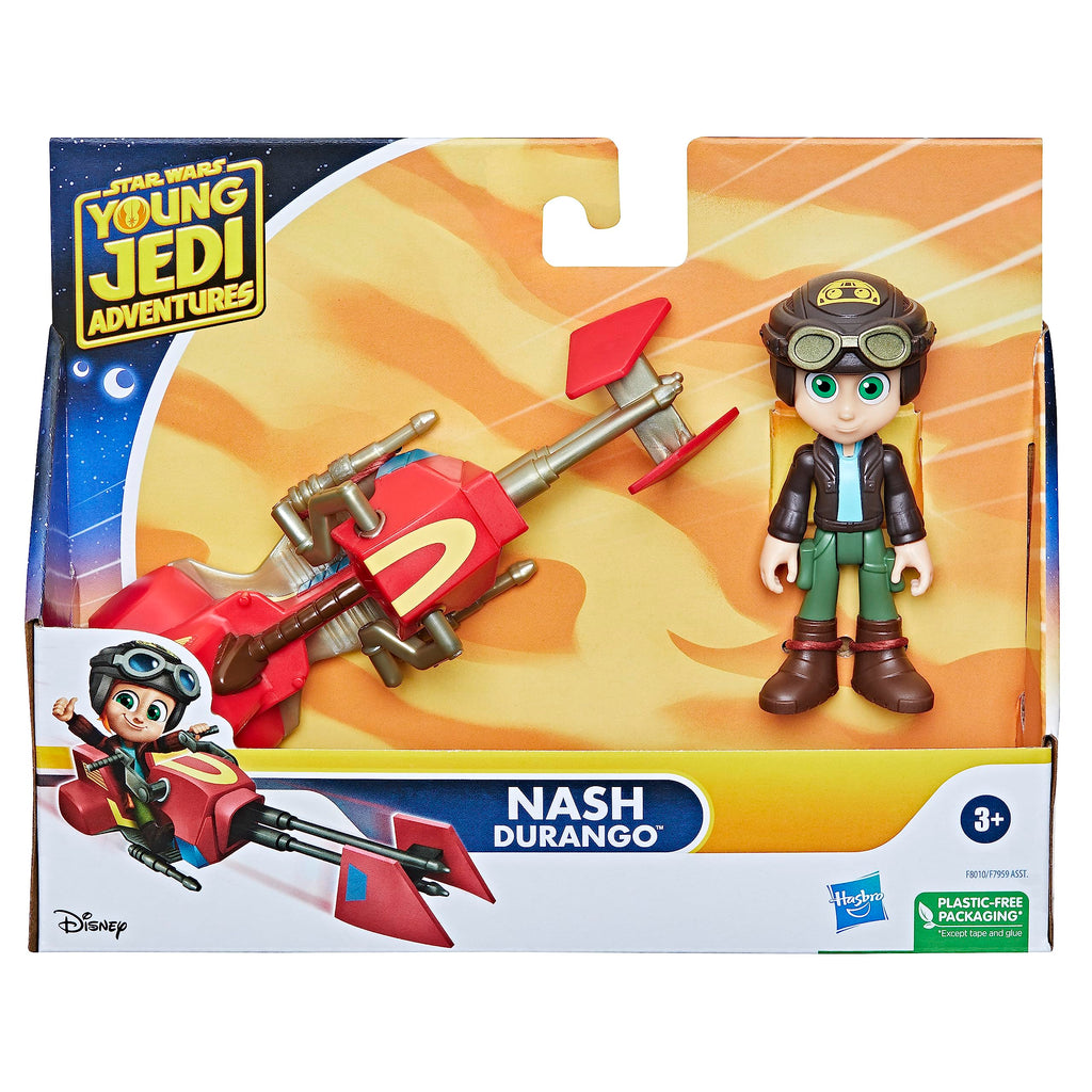 Nash Durango Figure & Speeder Bike – 4-Inch Young Jedi Adventures Toy Set by Hasbro