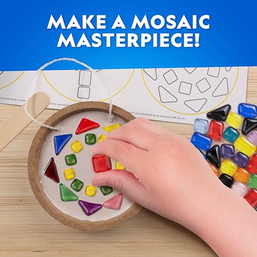 National Geographic Mosaic Kit – Create 3 Glass Tile Art Projects with Templates, Plaster & Hanging Cords for Ages 8+