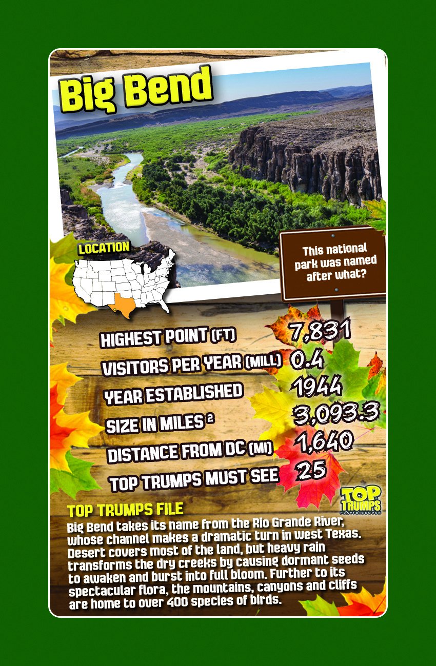 National Parks Top Trumps Card Game Bundle – Learn About Natural Wonders While Playing