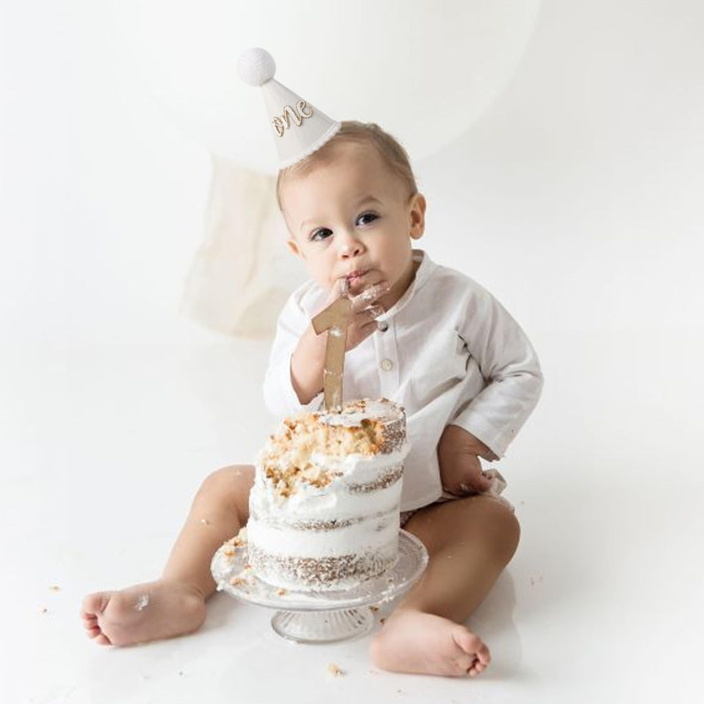 Natural Boho First Birthday Hat – Boho Crown for Cake Smash Photo Props