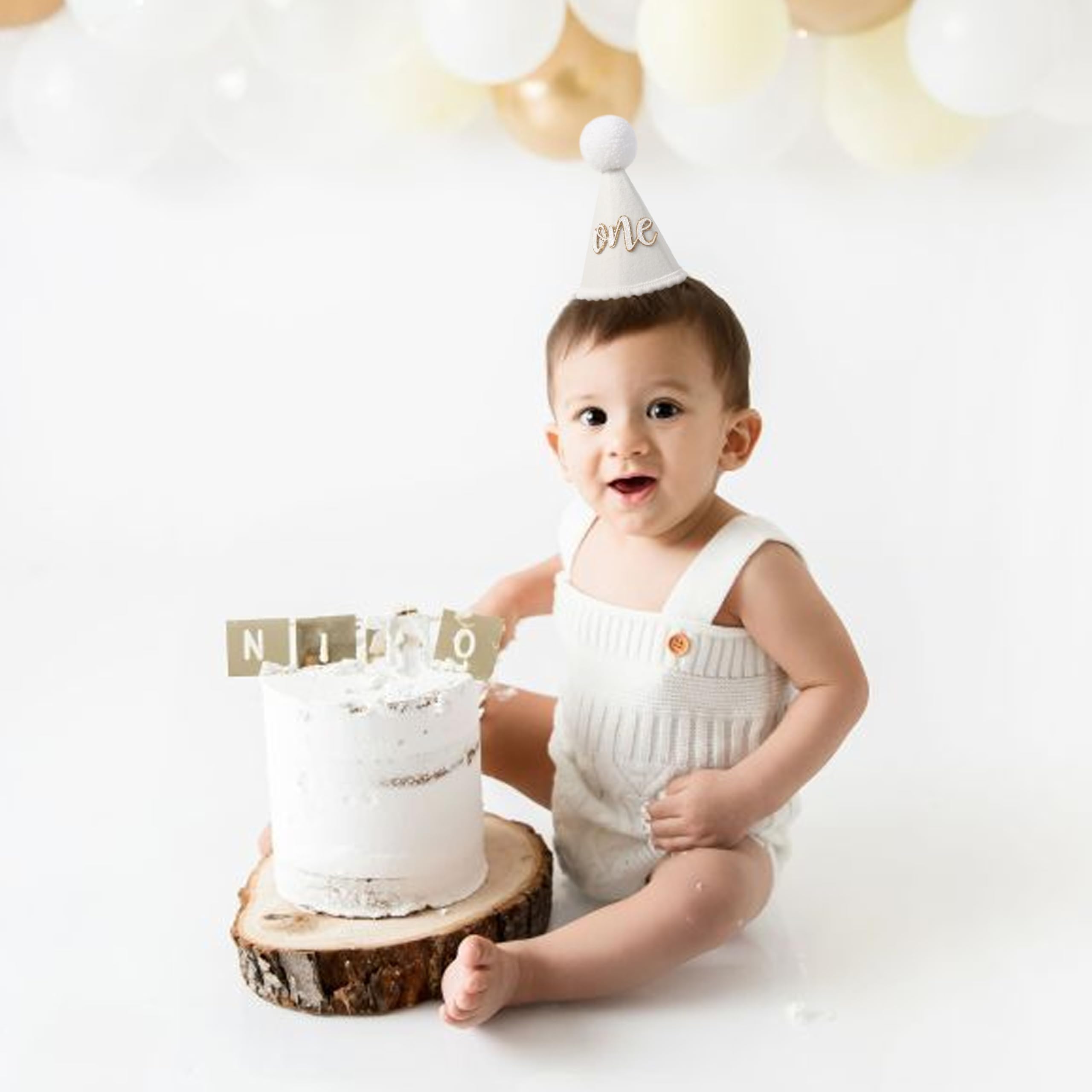 Natural Boho First Birthday Hat – Boho Crown for Cake Smash Photo Props
