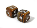 Natural Hand-Carved Tiger Eye Gemstone Dice – 15mm (0.59in) 6-Sided Set