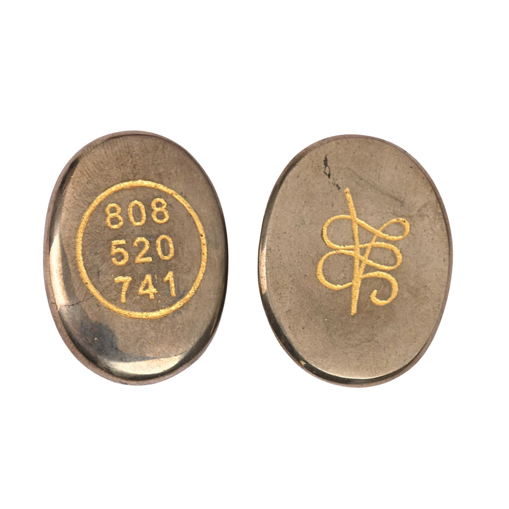 Natural Pyrite Zibu Coin with Angelic Numbers 808 520 741 – Prosperity and Protection Pocket Stone