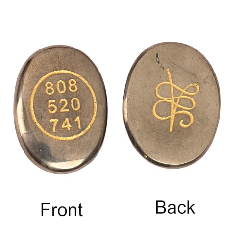 Natural Pyrite Zibu Coin with Angelic Numbers 808 520 741 – Prosperity and Protection Pocket Stone