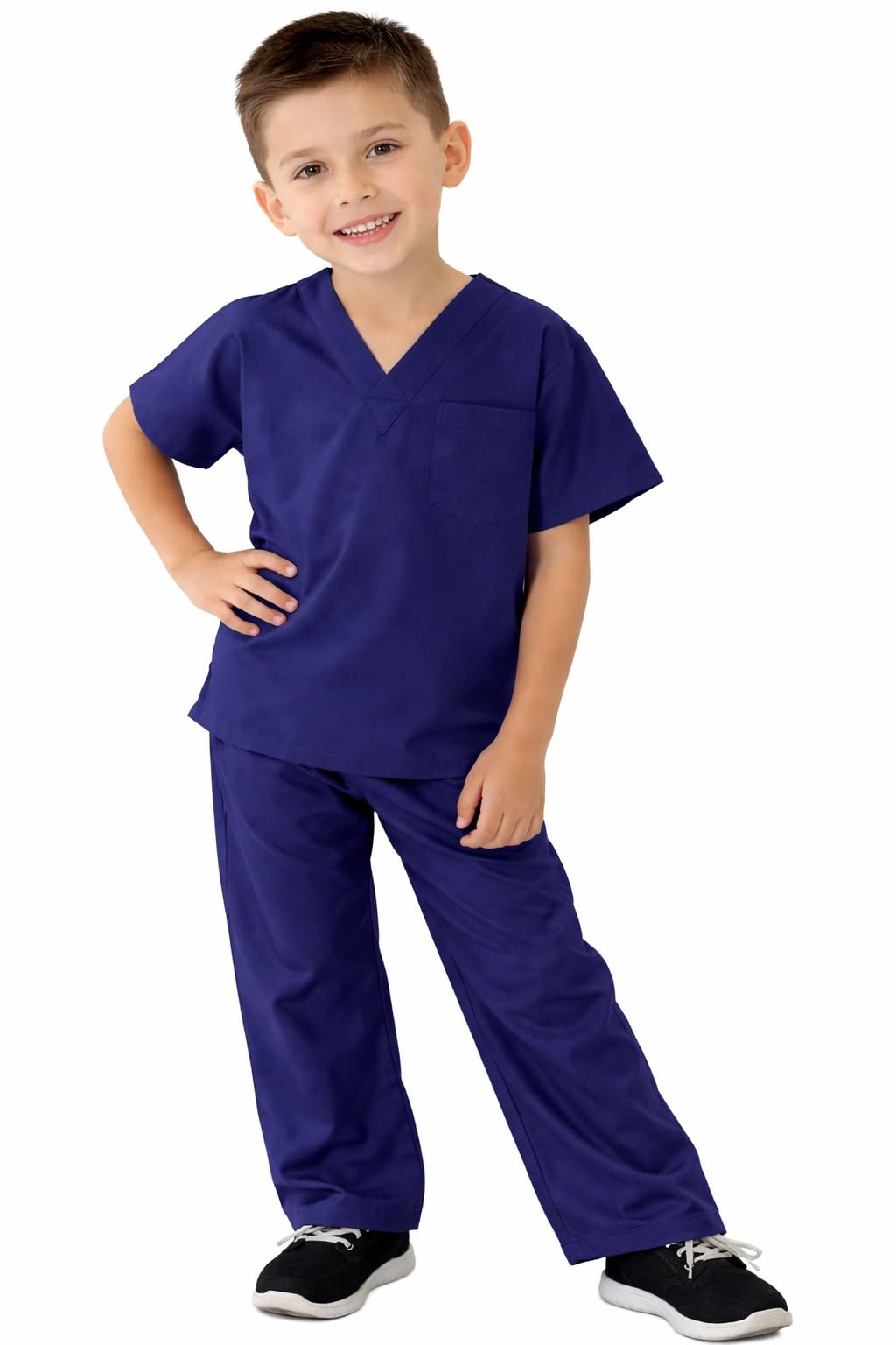 Natural Uniforms Kids Scrub Set - Soft Touch Role Play Costume in True Navy (Size 7)