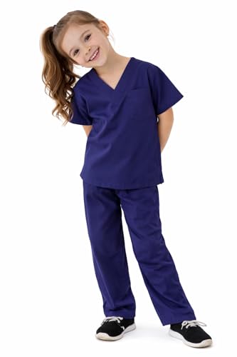 Natural Uniforms Kids Scrub Set - Soft Touch Role Play Costume in True Navy (Size 7)
