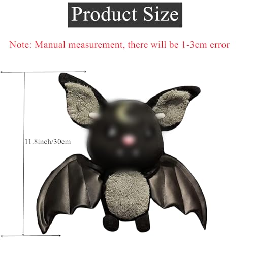 NatureMan 11.8-Inch Black Bat Plush – Soft Halloween Stuffed Animal Toy