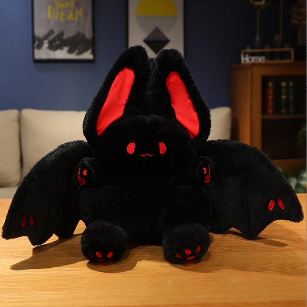 NatureMan 17.7-Inch Bat Bunny Plush Pillow – Kawaii Stuffed Animal with Rabbit Ears and Bat Wings for Kids and Adults