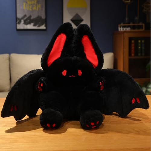 NatureMan 17.7-Inch Bat Bunny Plush Pillow – Kawaii Stuffed Animal with Rabbit Ears and Bat Wings for Kids and Adults