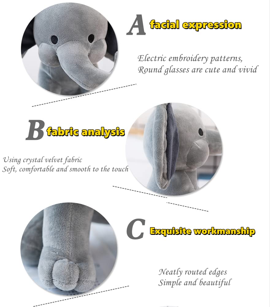 NatureMan 9.8 Inch Pink Elephant Stuffed Animal – Soft Kawaii Plush Toy for Baby, Girls, Boys, Nursery Decor and Gifts