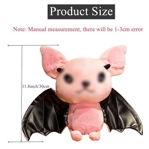 NatureMan Pink Bat Plush 11.8 Inch – Soft Stuffed Animal for Halloween Decor and Gifting