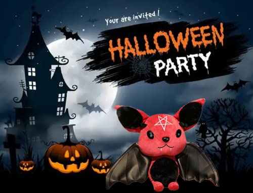 NatureMan Red Bat Plush Toy - 11.8 Inch Soft Stuffed Animal for Halloween Decor and Gifts