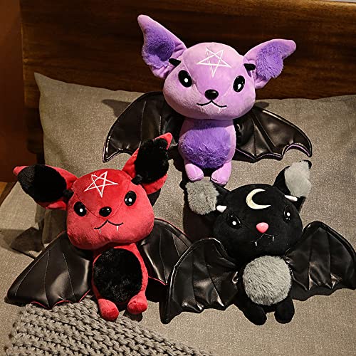 NatureMan Red Bat Plush Toy - 11.8 Inch Soft Stuffed Animal for Halloween Decor and Gifts