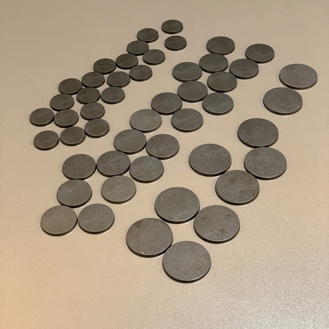 NC EBCO 50-Piece Mixed Round Plastic Model Bases (25mm/32mm/40mm) for Gaming Miniatures