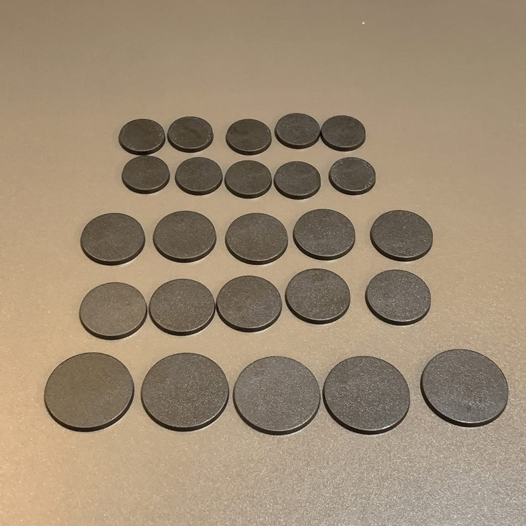 NC EBCO 50-Piece Mixed Round Plastic Model Bases (25mm/32mm/40mm) for Gaming Miniatures