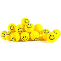 Neliblu 24 Pack Neon Yellow Smiley Face Stress Balls - 2" Squishy Balls for Kids and Adults - Bulk Fidget Toys for Party Favors