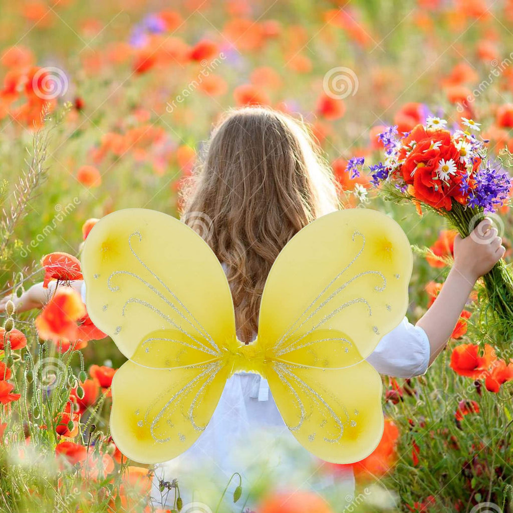 NENMATTE Fairy Wings for Girls – Sparkle Butterfly Angel Wings for Costume Dress-Up
