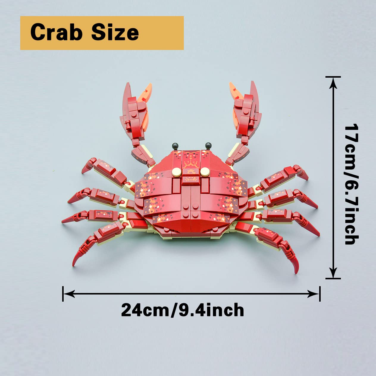 Neomoner Ocean Animal Building Blocks – 242-Piece Crab Set for Kids 6+