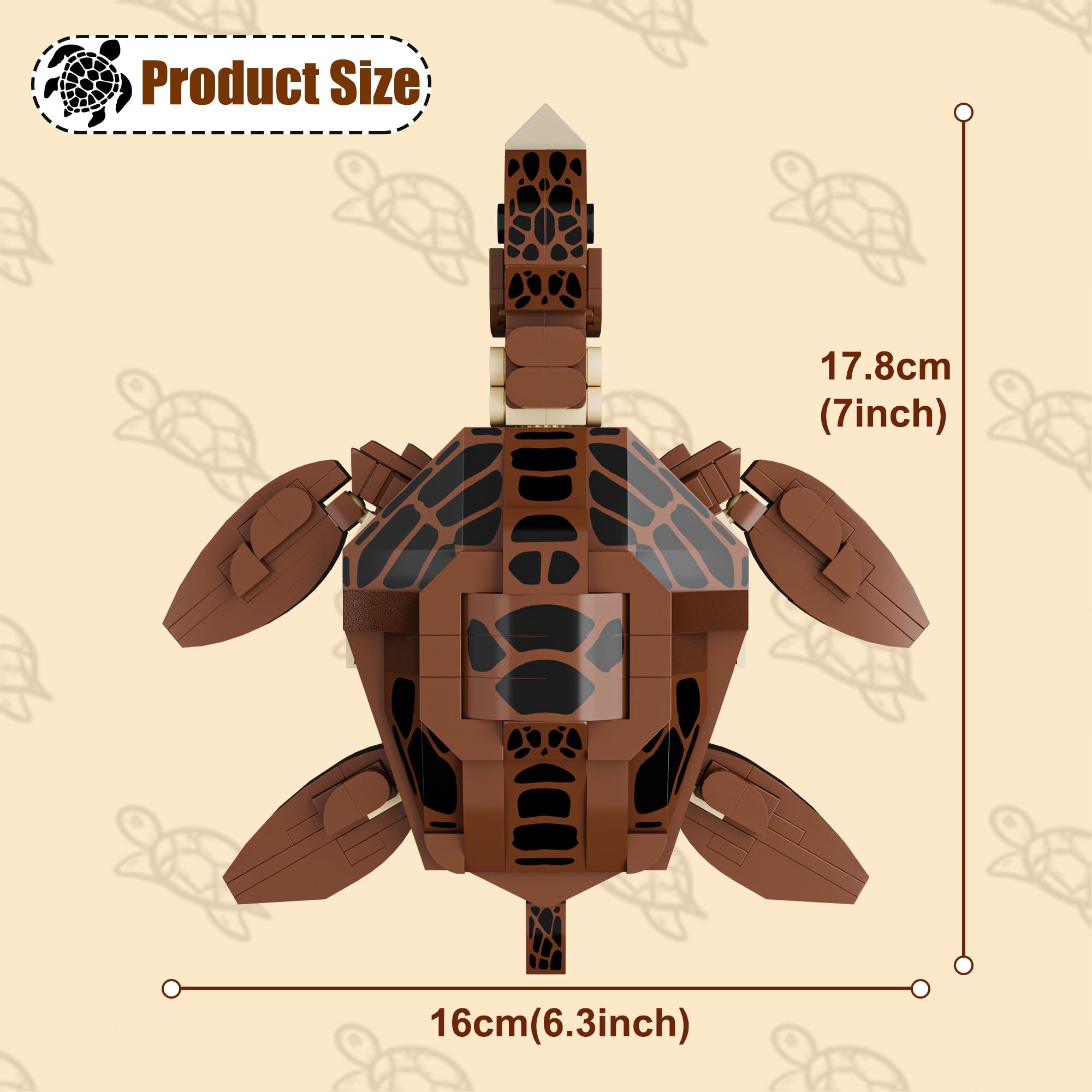 Neomoner Ocean Animal Building Blocks – Sea Turtle 222-Piece 2-in-1 Mecha Building Set for Kids Ages 6 and Up