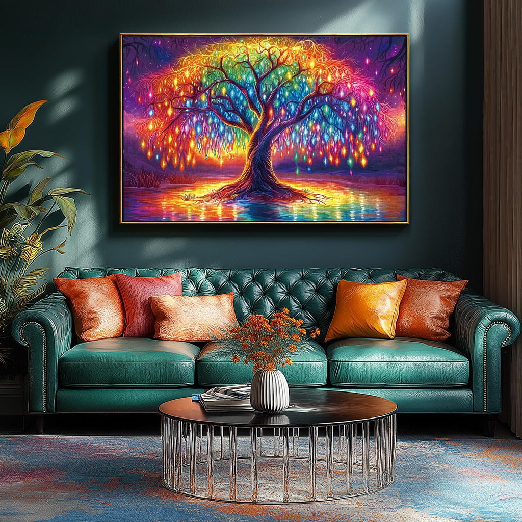 Neon Life Tree 1000 Piece Jigsaw Puzzle – Dust-Free, Eco-Friendly, 27.5x19.7 Inches – Hard Challenge for Adults