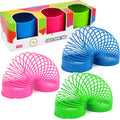 Neon Plastic Coil Spring Toys (3-Pack) – 3-Inch Multicolor Wind-Up Party Favors for Kids by The Dreidel Company