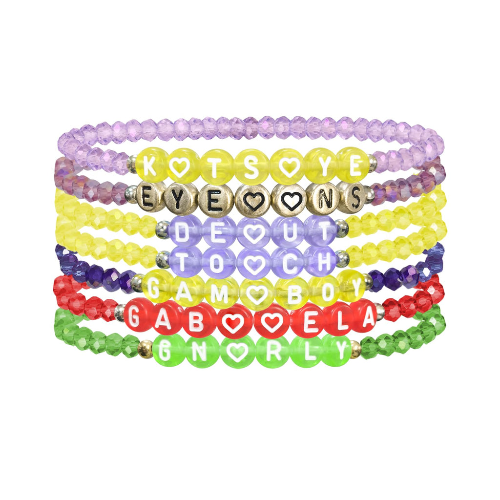 NEOVISTA KATSEYE Inspired Bracelet Set – 7 Colorful Beaded Bracelets for Eyekons, Concert Merch & Fan Gifts