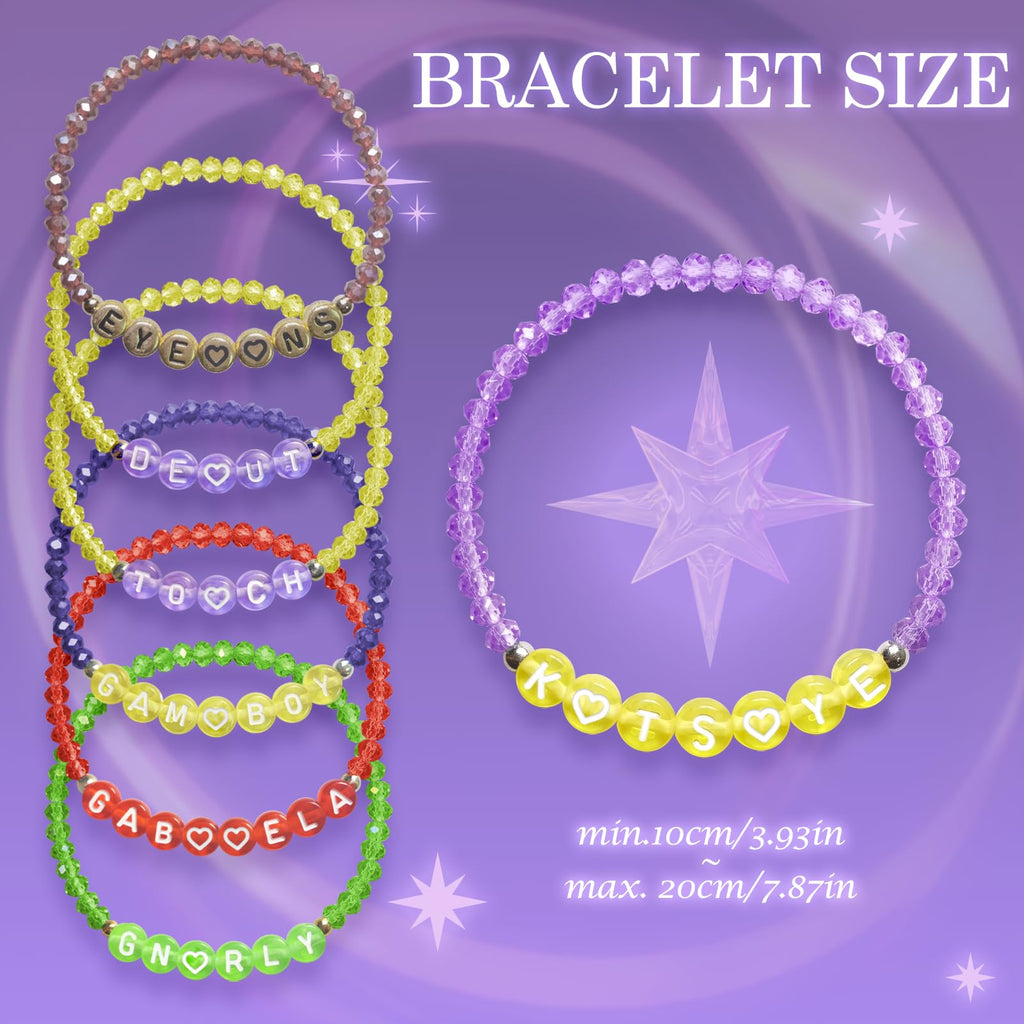 NEOVISTA KATSEYE Inspired Bracelet Set – 7 Colorful Beaded Bracelets for Eyekons, Concert Merch & Fan Gifts