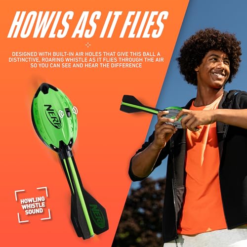 Nerf Aero Howler Foam Football - Whistling Soft Vortex Ball for Long-Distance Throws