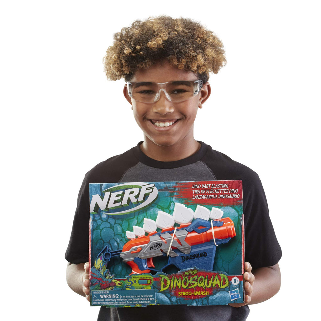 Nerf DinoSquad Stego-Smash Dart Blaster – 5 Darts, Onboard Storage, Pull-Back Priming, Ages 8+