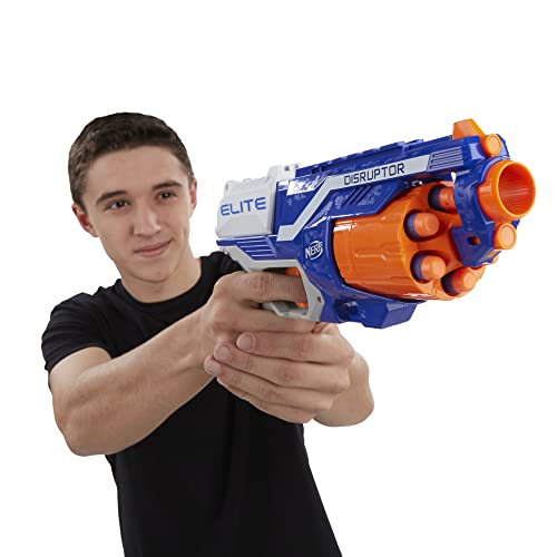 NERF Disruptor Elite Blaster: 6-Dart Slam-Fire Foam Dart Blaster with Rotating Drum (Amazon Exclusive)