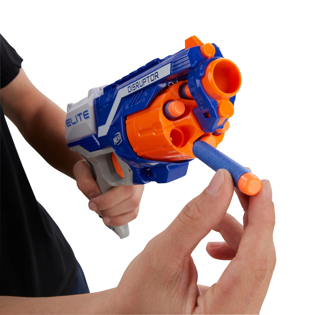 NERF Disruptor Elite Blaster: 6-Dart Slam-Fire Foam Dart Blaster with Rotating Drum (Amazon Exclusive)