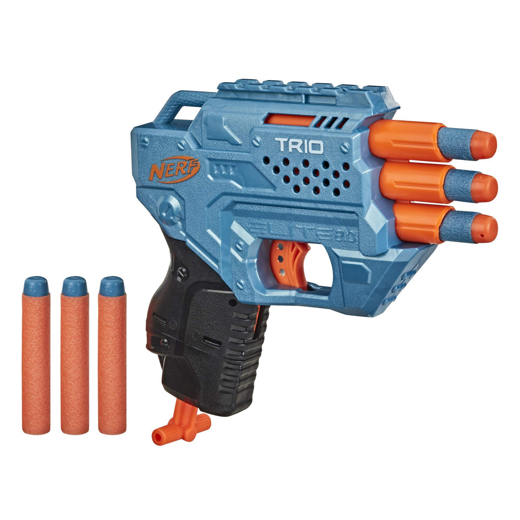 Nerf Elite 2.0 Trio SD-3 Blaster – 3-Barrel Blasting, Tactical Rail, 6 Official Darts