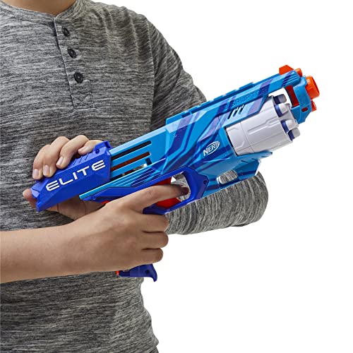 Nerf Elite Disruptor Blaster – 6-Dart Rotating Drum with Slam Fire Action, Blue (Amazon Exclusive)