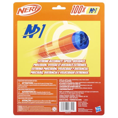 Nerf N Series N1 Darts Refill Pack – 100 Darts for N Series Blasters, Outdoor Game Ammo (Amazon Exclusive)