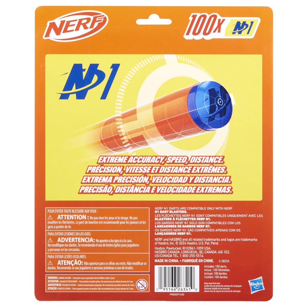 Nerf N Series N1 Darts Refill Pack – 100 Darts for N Series Blasters, Outdoor Game Ammo (Amazon Exclusive)