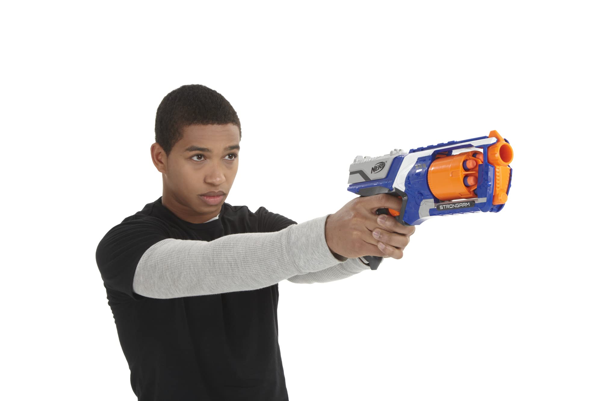 NERF N-Strike Elite Strongarm Blaster: 6-Dart Rotating Barrel, Slam-Fire, 90-Foot Range (Amazon Exclusive)