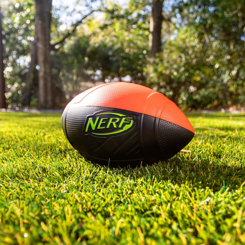 NERF Pro Grip Kids Foam Football – 9-Inch Soft Foam Ball for Indoor & Outdoor Play, Red/Black
