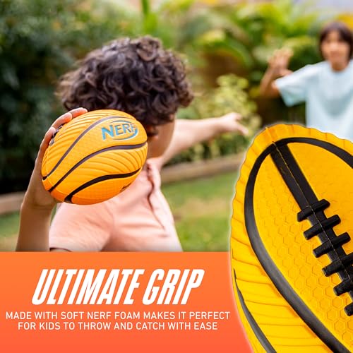 Nerf Spiral Grip Mini Foam Football for Kids – 8.5" Soft Junior Ball