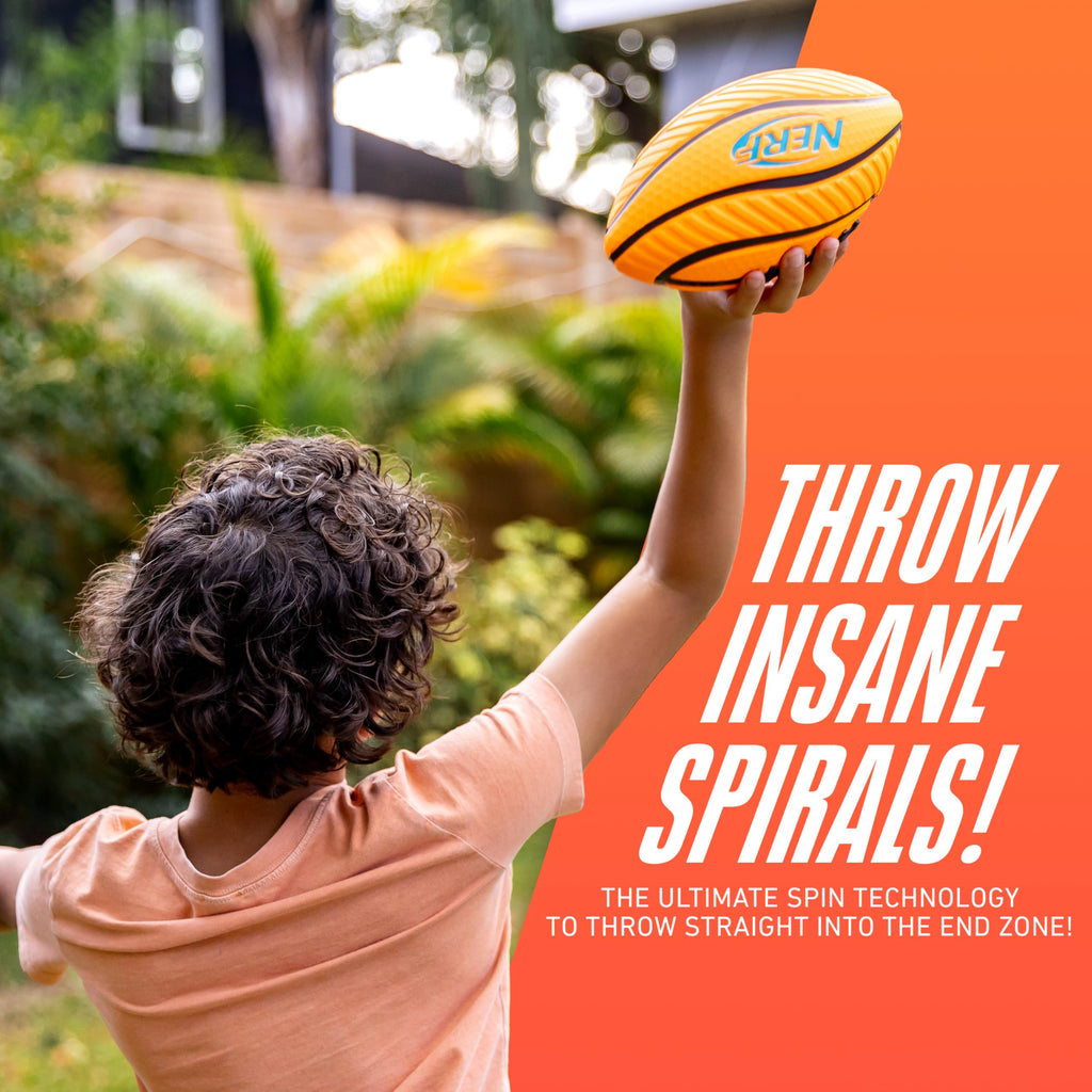 Nerf Spiral Grip Mini Foam Football for Kids – 8.5" Soft Junior Ball