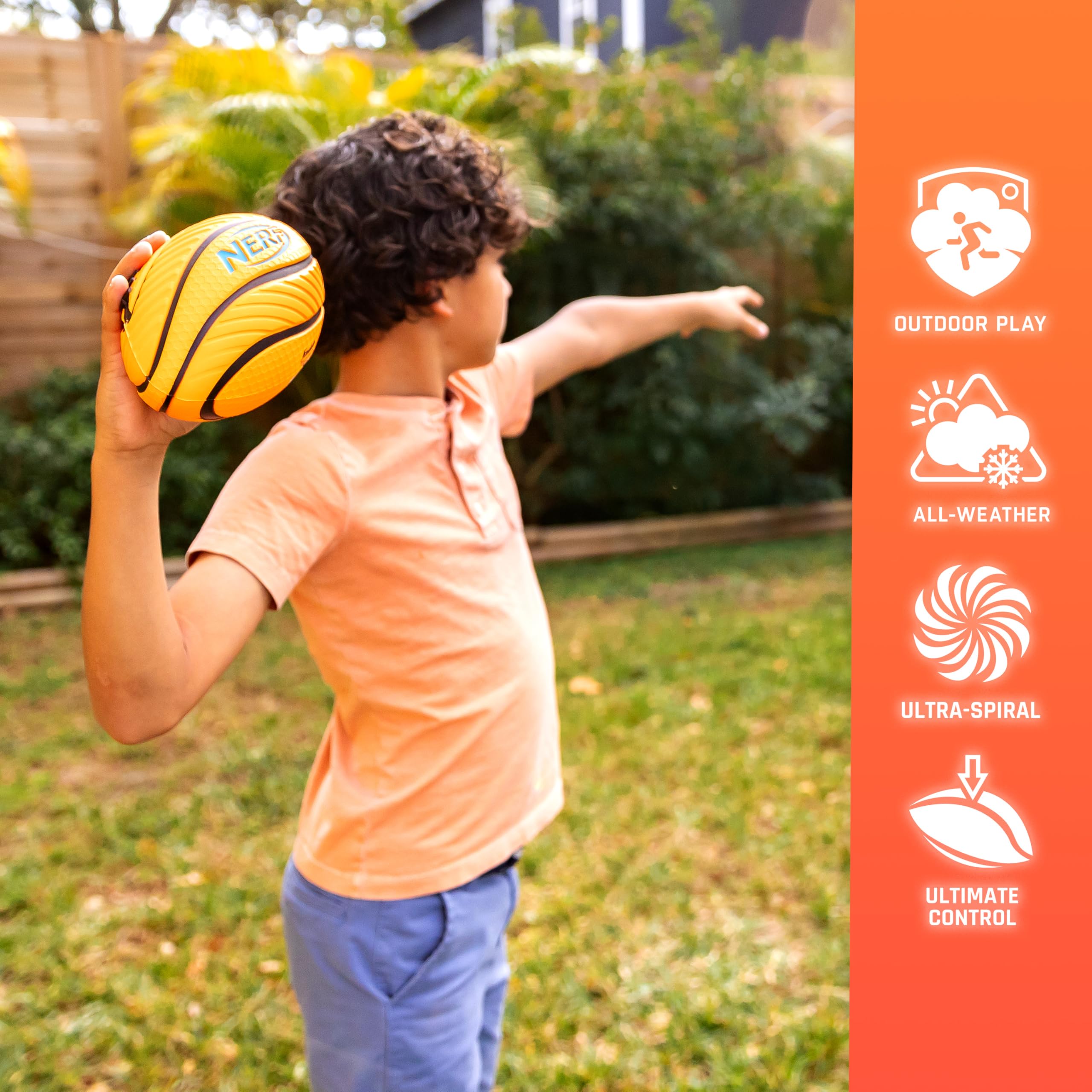 Nerf Spiral Grip Mini Foam Football for Kids – 8.5" Soft Junior Ball