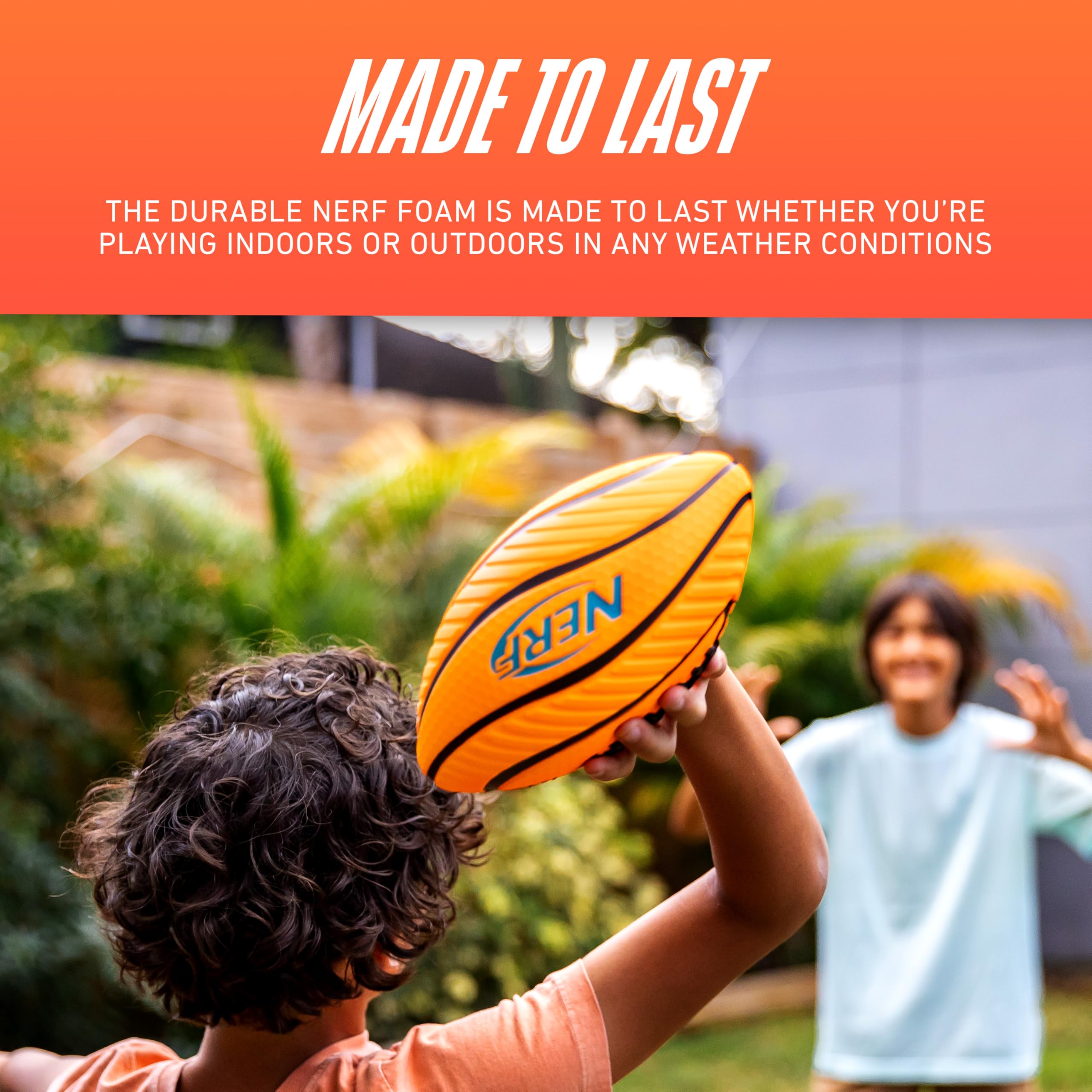 Nerf Spiral Grip Mini Foam Football for Kids – 8.5" Soft Junior Ball