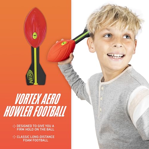 Nerf Vortex Aero Howler Foam Football - Whistling Long-Distance Toy Football for Indoor & Outdoor Play
