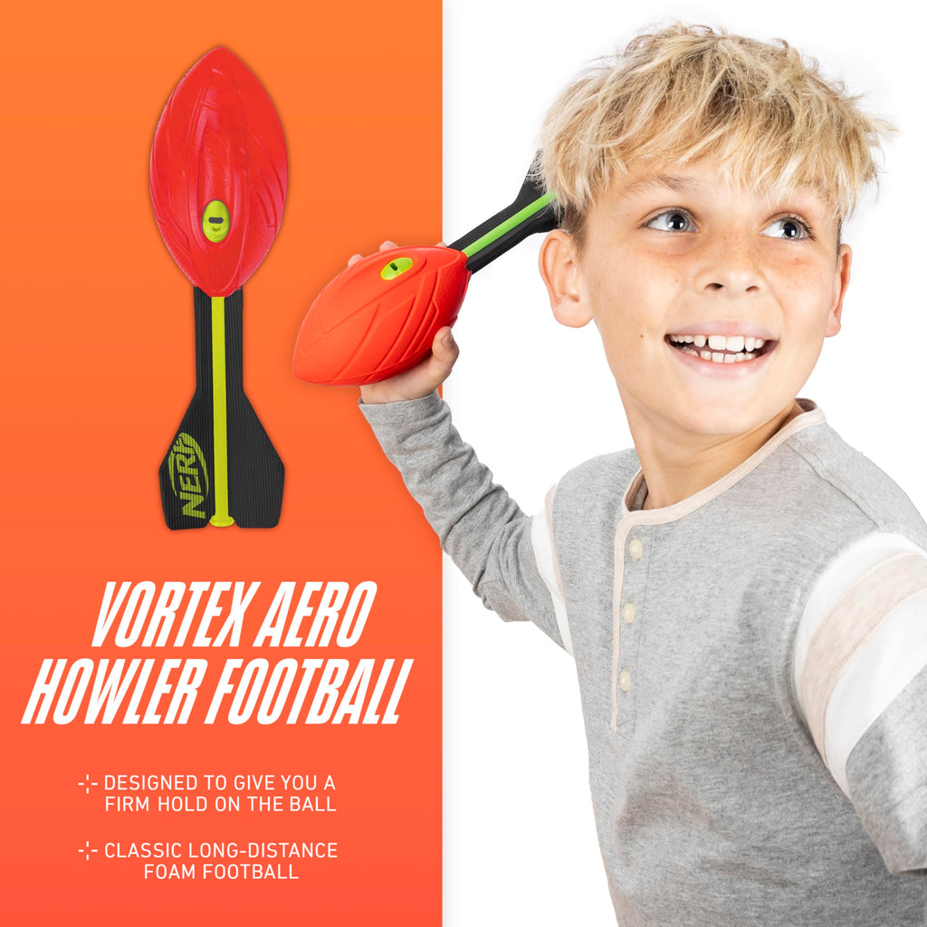 Nerf Vortex Aero Howler Foam Football - Whistling Long-Distance Toy Football for Indoor & Outdoor Play